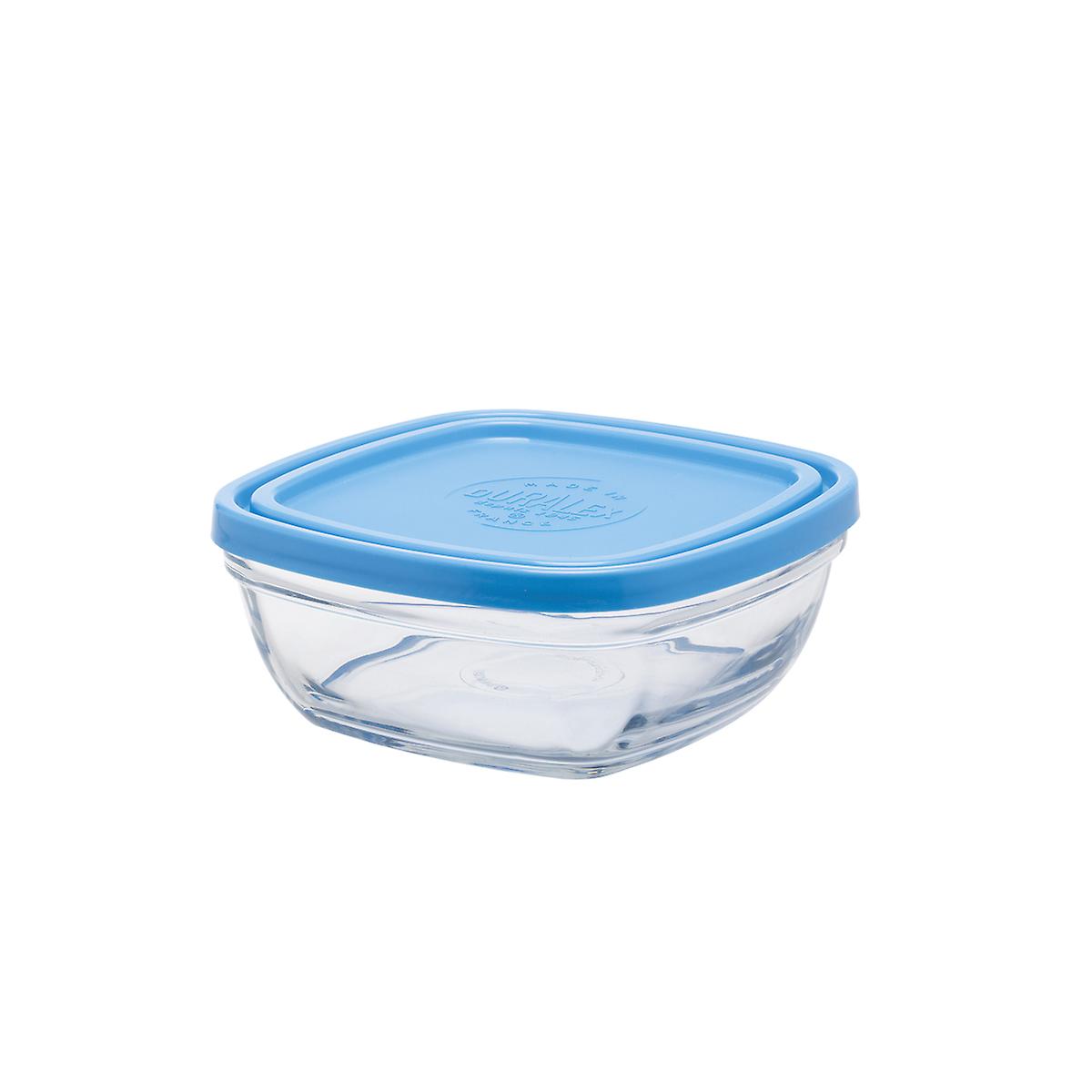 Duralex Freshbox Square Bowl with Blue Lid 14cm