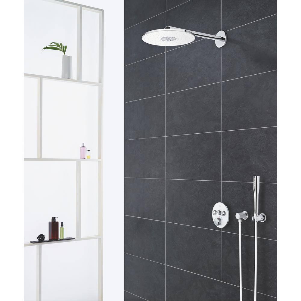 GROHE Euphoria 1-Spray 3 in. Single Tub Deck Mount Handheld Shower Head in StarLight Chrome 27400000