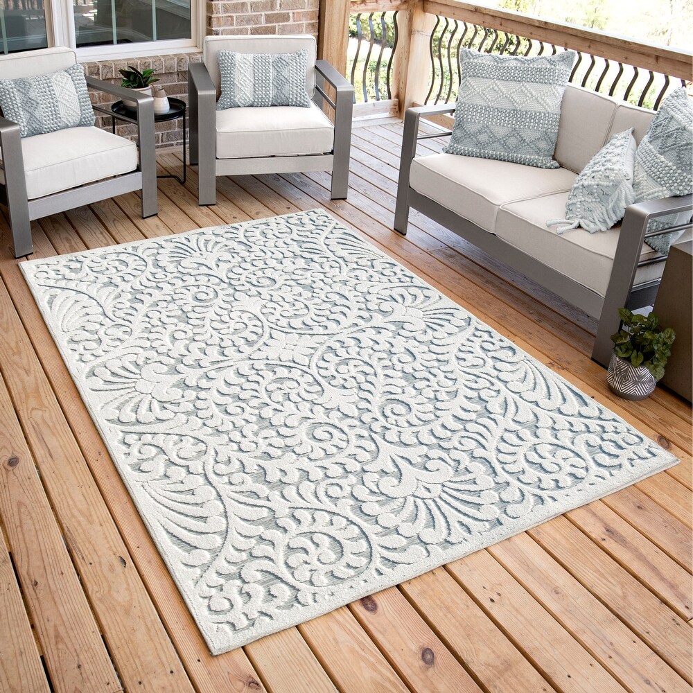 My Texas House Bluebonnets By Orian High Low Indoor Outdoor Area Rug