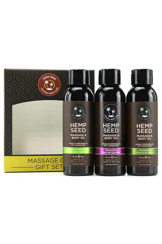 Hempseed Massage Oil Gift Set in 2oz/59mL x 3