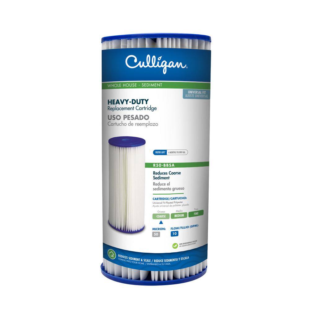 Culligan Universal Pleated Heavy-Duty Poly Sediment Replacement Cartridge Water Filtration System R50-BBSA