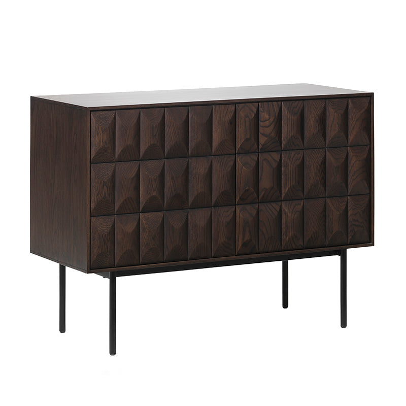 LATINA Sideboard Buffet 107cm - Dark Brown / Black