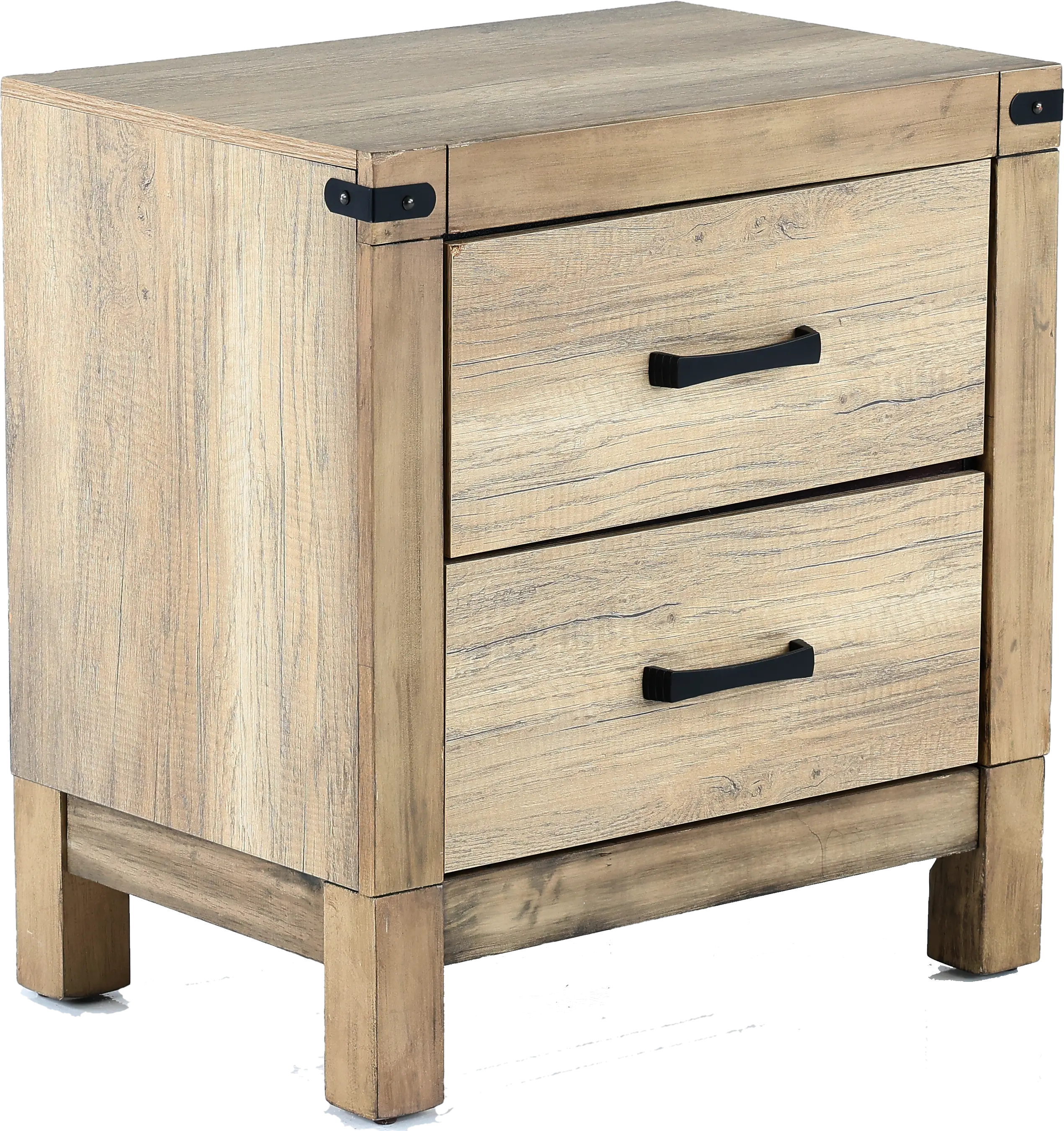 Matteo Rustic Contemporary Antiqued White Nightstand