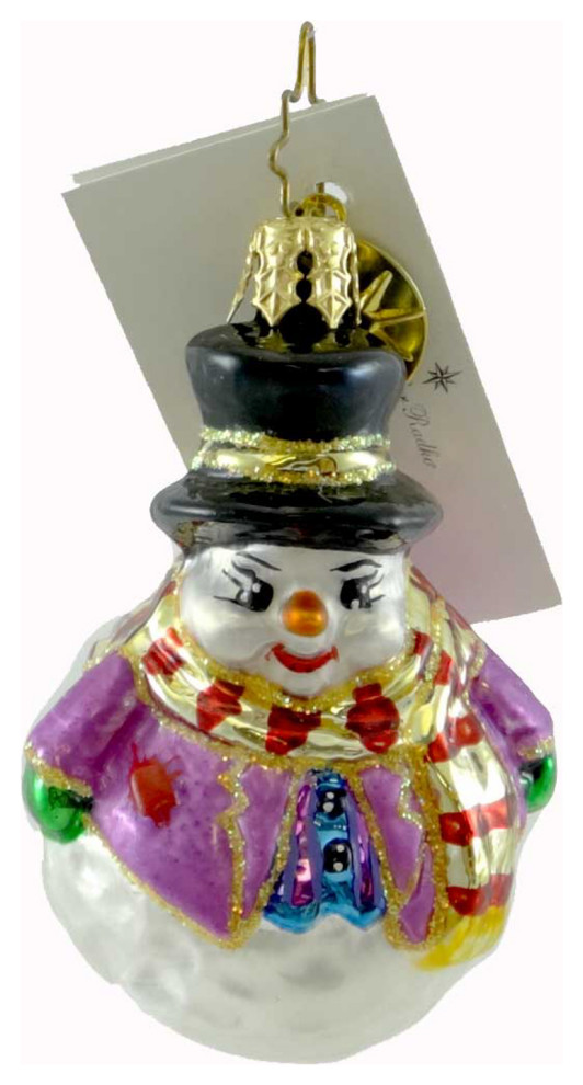 Christopher Radko CHILLS WILLS GEM Blown Glass Ornament Snowman Christmas   Christmas Ornaments   by Story Book Kids Inc  Houzz