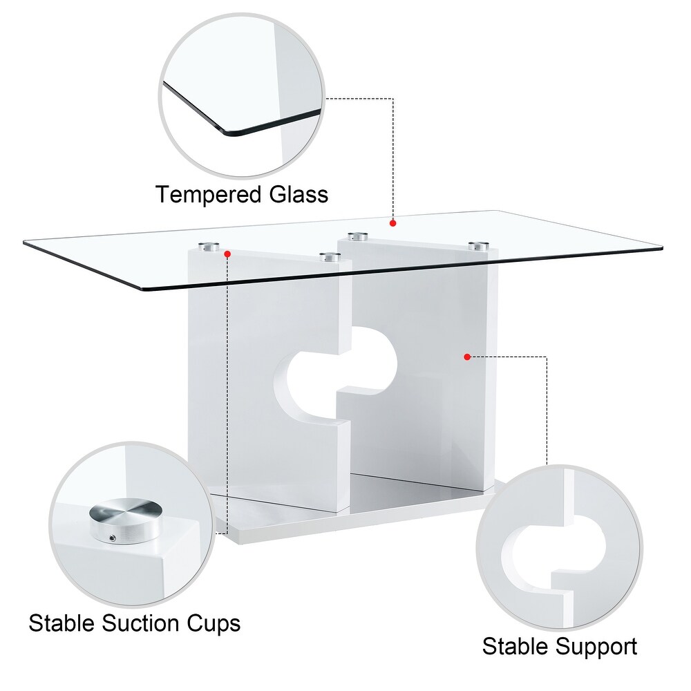 Large Rectangular Glass Dining Table for 6 8 with 0.31\