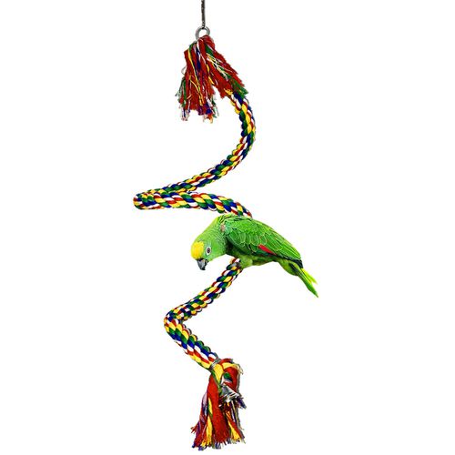 AkoaDa Bird Parrot Perch Cage Swing Rope Climbing Bite Chew Toy Rope Bungee Climbing Ropes，Swing Toys，Spiral Standing Toys