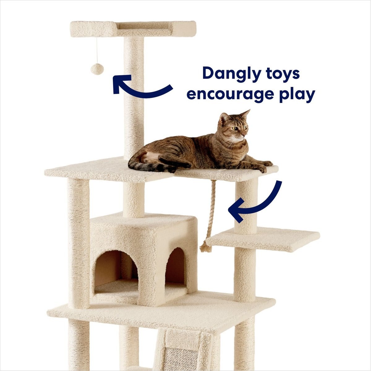 Frisco 62-in Faux Fur Cat Tree and Condo