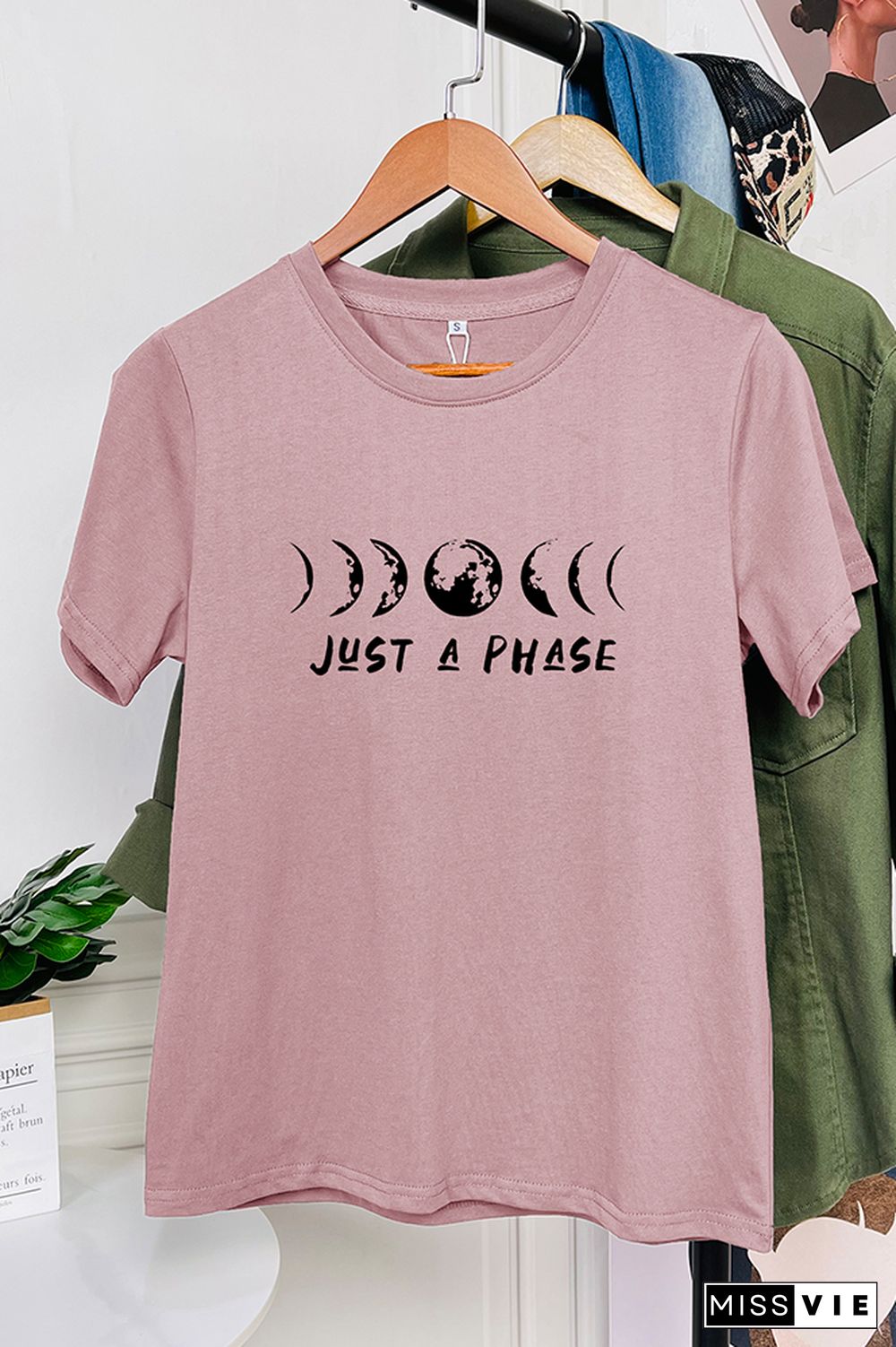 It's Just A Phase Moon Graphic T-Shirt Wholesale