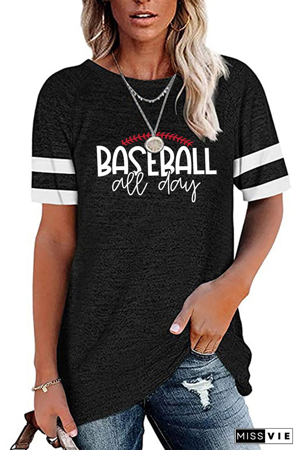 SHS Baseball All Day Graphic Tees for Women Wholesale