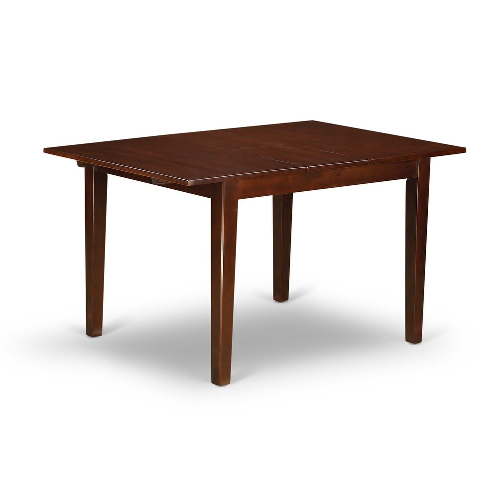 East West Furniture Modern Table Set  a Rectangle Wooden Table and Coffee Linen Fabric Chairs  Mahogany (Pieces Option)