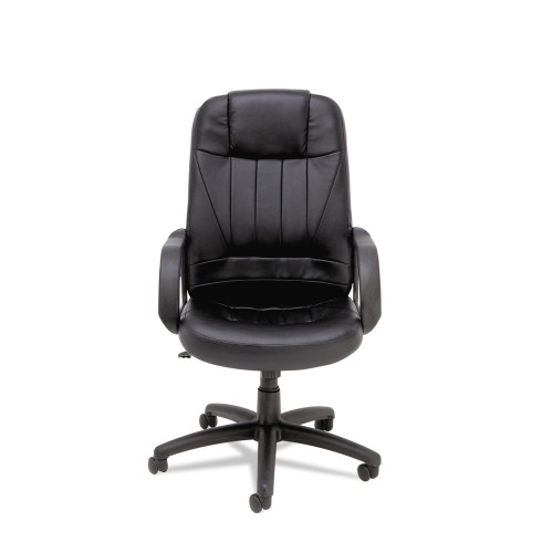 Alera Sparis Executive High-Back Swivel/Tilt Bonded Leather Chair， Supports Up to 275 lb， 18.11 to 22.04 Seat Height， Black (SP41LS10B)