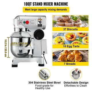 VEVOR 10 Qt. Kitchen Mixer Professional 3 Speeds Adjustable Commercial Food Mixer with Stainless Steel for Mixing Dough DDJBJ10LCLSB10B01V1