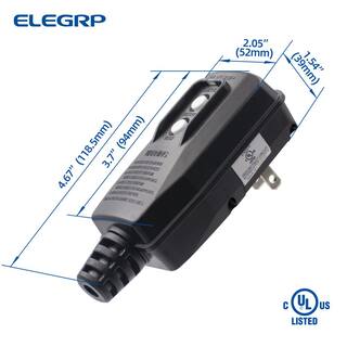 ELEGRP 4.67 in. 15 Amp Auto Reset 2 Prong Portable GFCI Replacement Right Angle Plug Assembly EG20PAS0201-1P