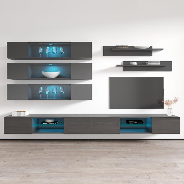 Fly J 33TV Wall Mounted Floating Modern Entertainment Center