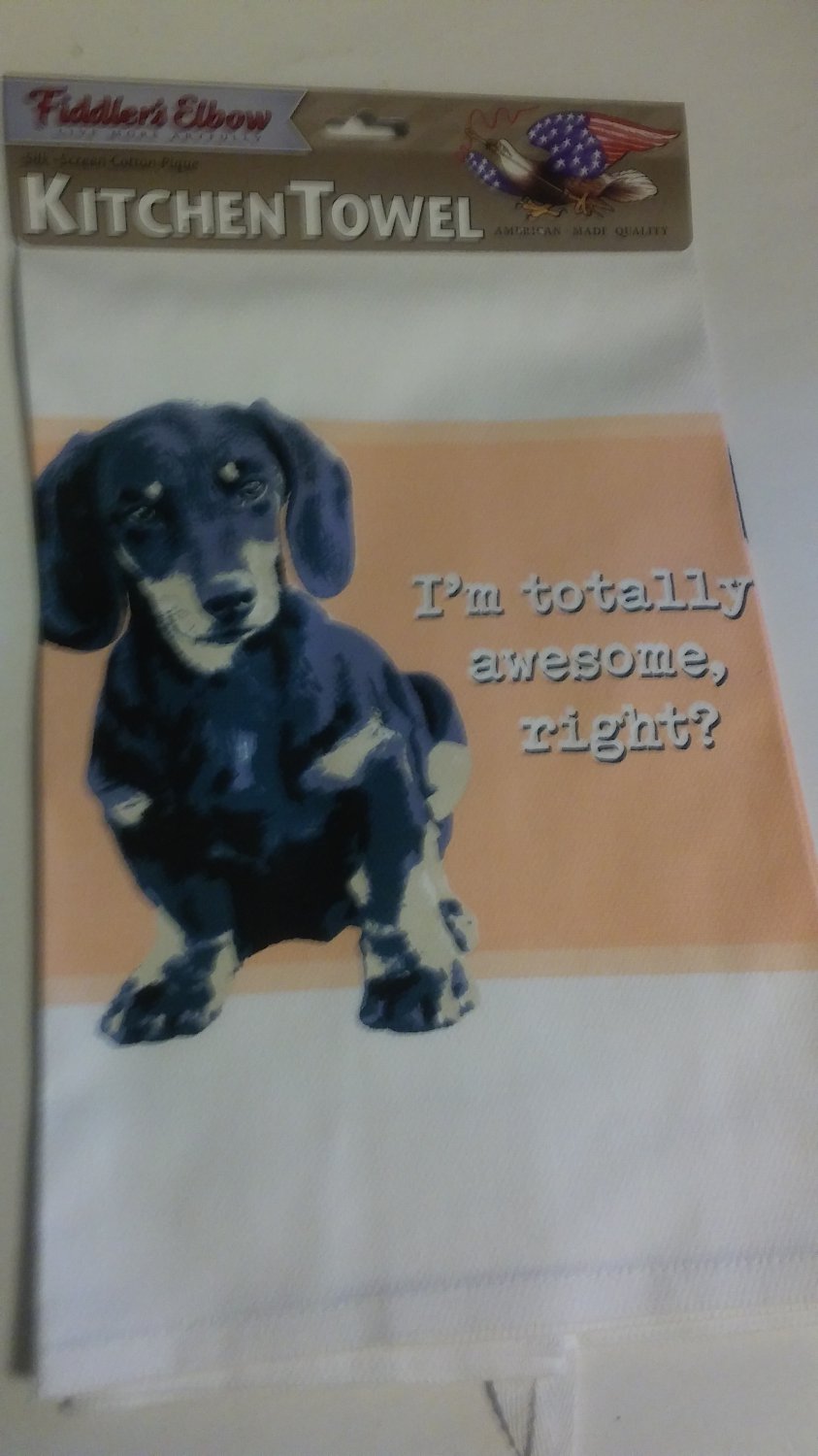 Kitchen Towel Dachshund I'm totally awesome， right?  22 x 32 in.