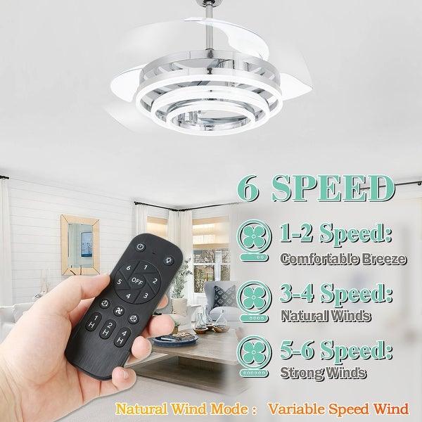 Oaks Aura 42in. LED DIY Shape Retractable Modern Ceiling Fan With Lights， 6-Speed Latest DC Motor Remote Control Ceiling Fan Shopping - The Best Deals on Ceiling Fans | 40086411