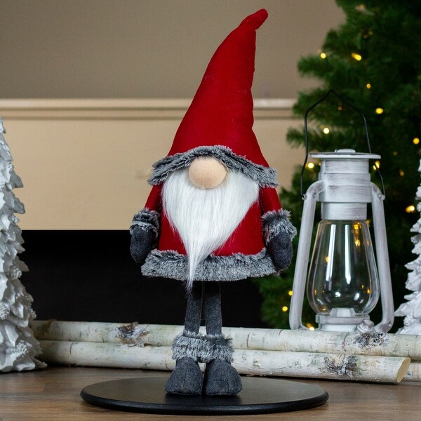 Standing Santa Gnome with Faux Fur Trim