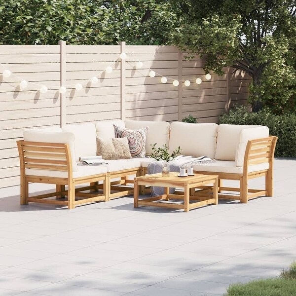 vidaXL Patio Sofa with Cushions 2Seater Outdoor Loveseat Solid Wood Acacia