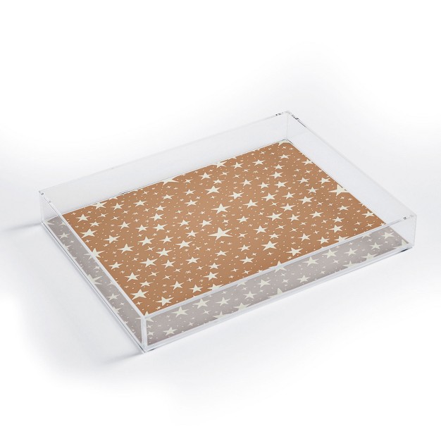 Avenie Stars In Neutral Acrylic Tray deny Designs