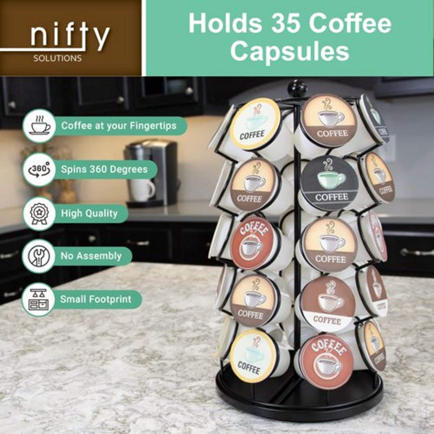 Nifty Solutions 35 Coffee Pod Carousel， 1 Count (Pack of 1)