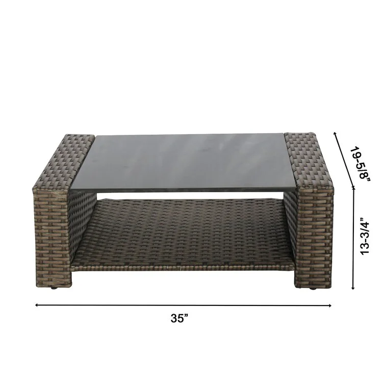 Charmain 4 Piece Rattan Sofa Seating Group with Cushions