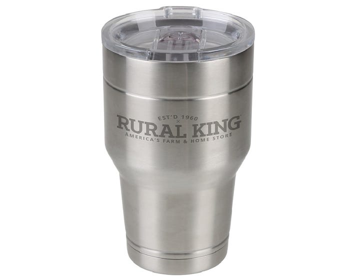 Rural King 30 oz. Tumbler， Stainless Steel - 87-952-0204