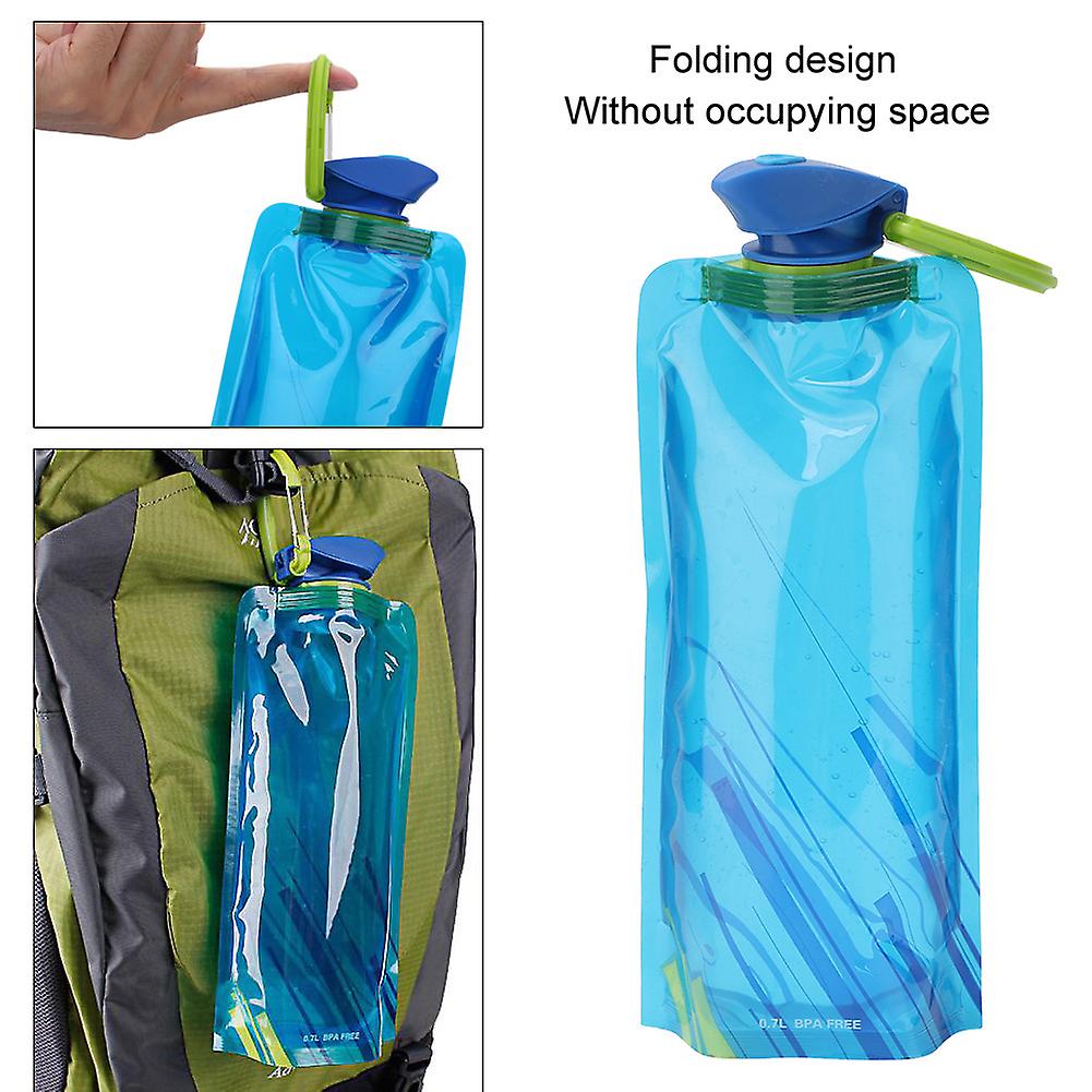 700ml Portable Folding Water Storage Bag Drink Bottle For Outdoor Camping Hiking(blue)