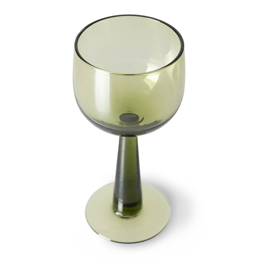 The Emeralds - Olive green wine glass tall (set of 4)