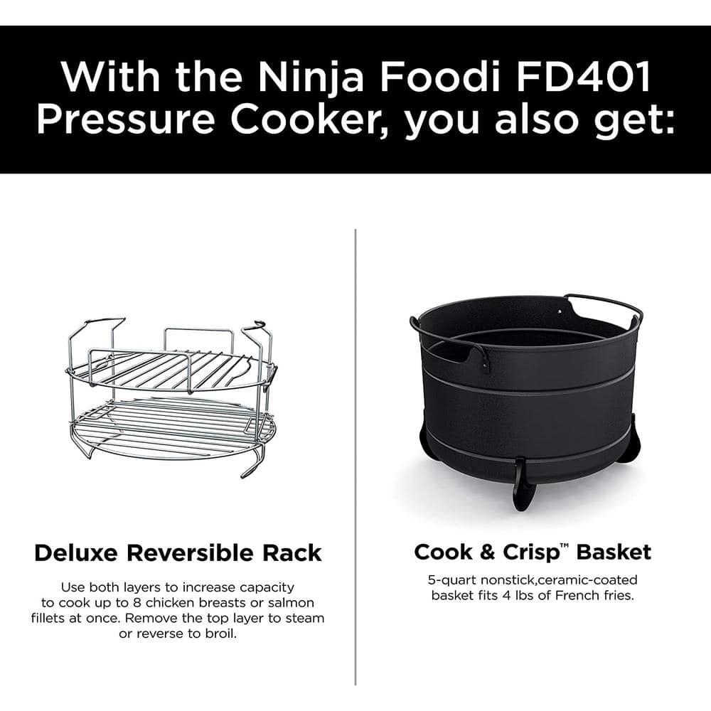 NINJA Foodi Deluxe 8 qt Black Electric Pressure Cooker and Air Fryer