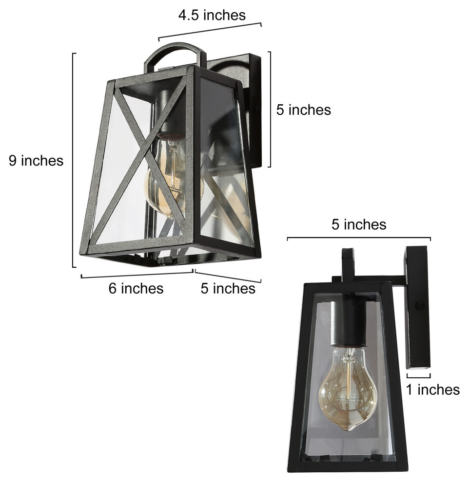 LNC Modern 1 Light Black Cage Outdoor Wall Light   Transitional   Outdoor Wall Lights And Sconces   by LNC  Houzz