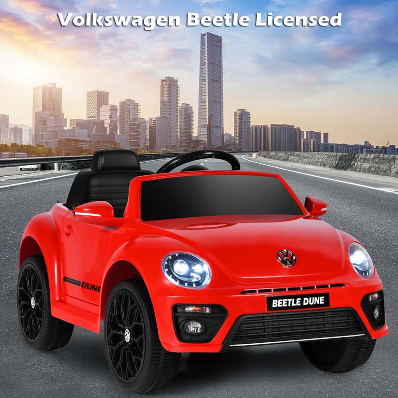 Licensed Volkswagen Beetle Ride-on Car 12V Battery Powered Vehicle Kids Riding Toy Car with Remote