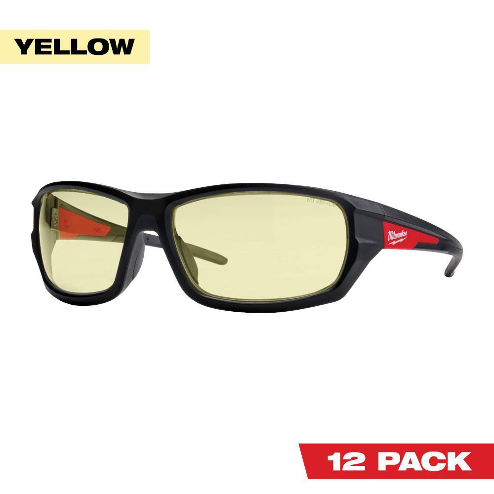 MW Performance Safety Glasses with Yellow Fog-Free Lenses (12-Pack) 48-73-2120X12