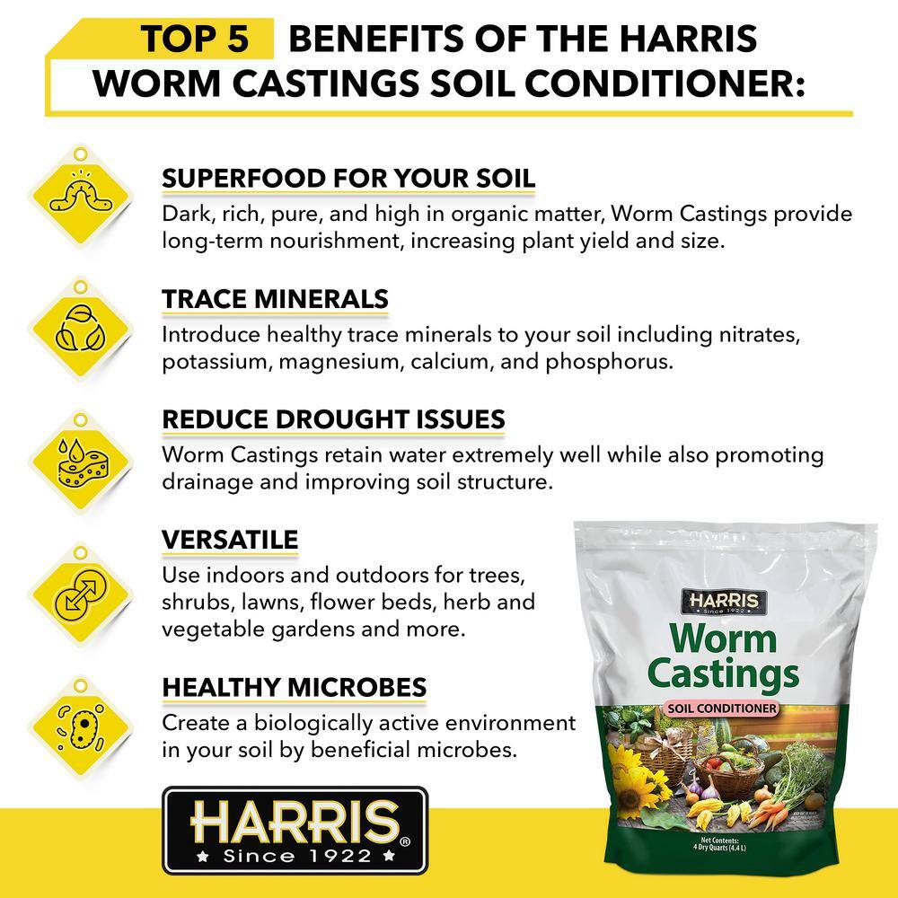 Harris 4 Qt. Worm Castings Premium Soil Conditioner (2-Pack) 2WORM-4