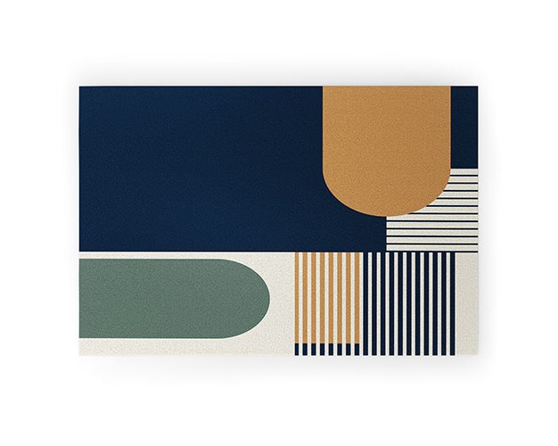 Sheila Wenzel ganny Cool Color Palette Pattern Looped Vinyl Welcome Mat Society6