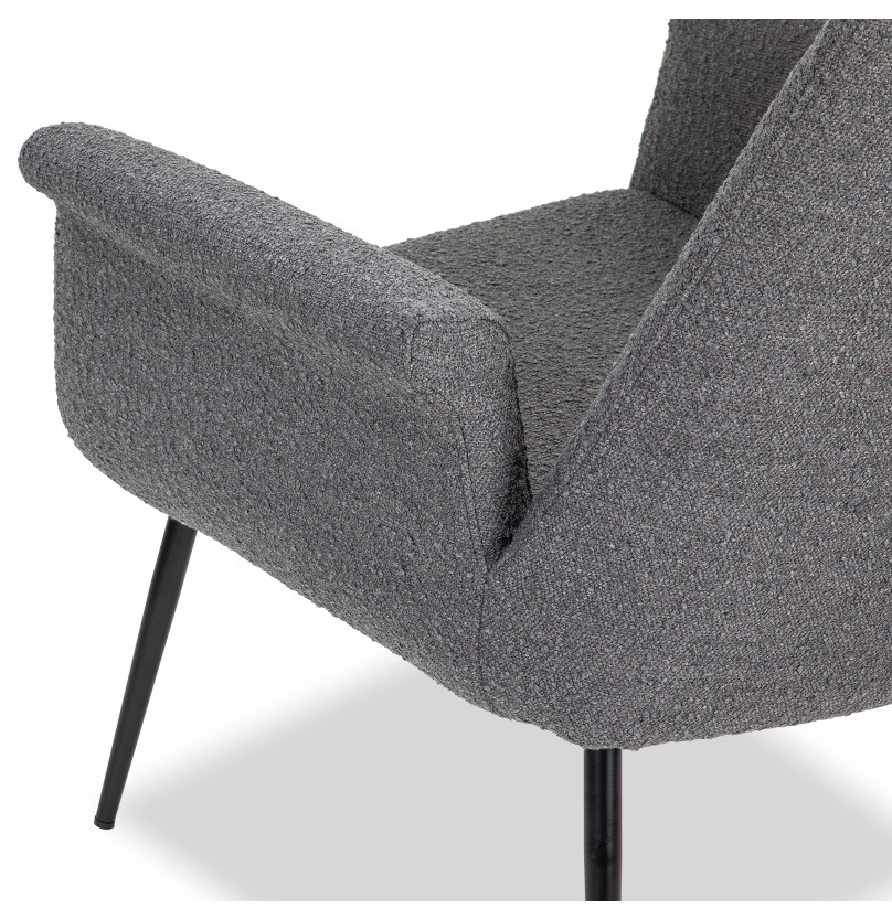 Dark Gray Boucl√© Occasional Chair  Liang  ampEimil Fiore   Midcentury   Armchairs And Accent Chairs   by Oroa   Distinctive Furniture  Houzz