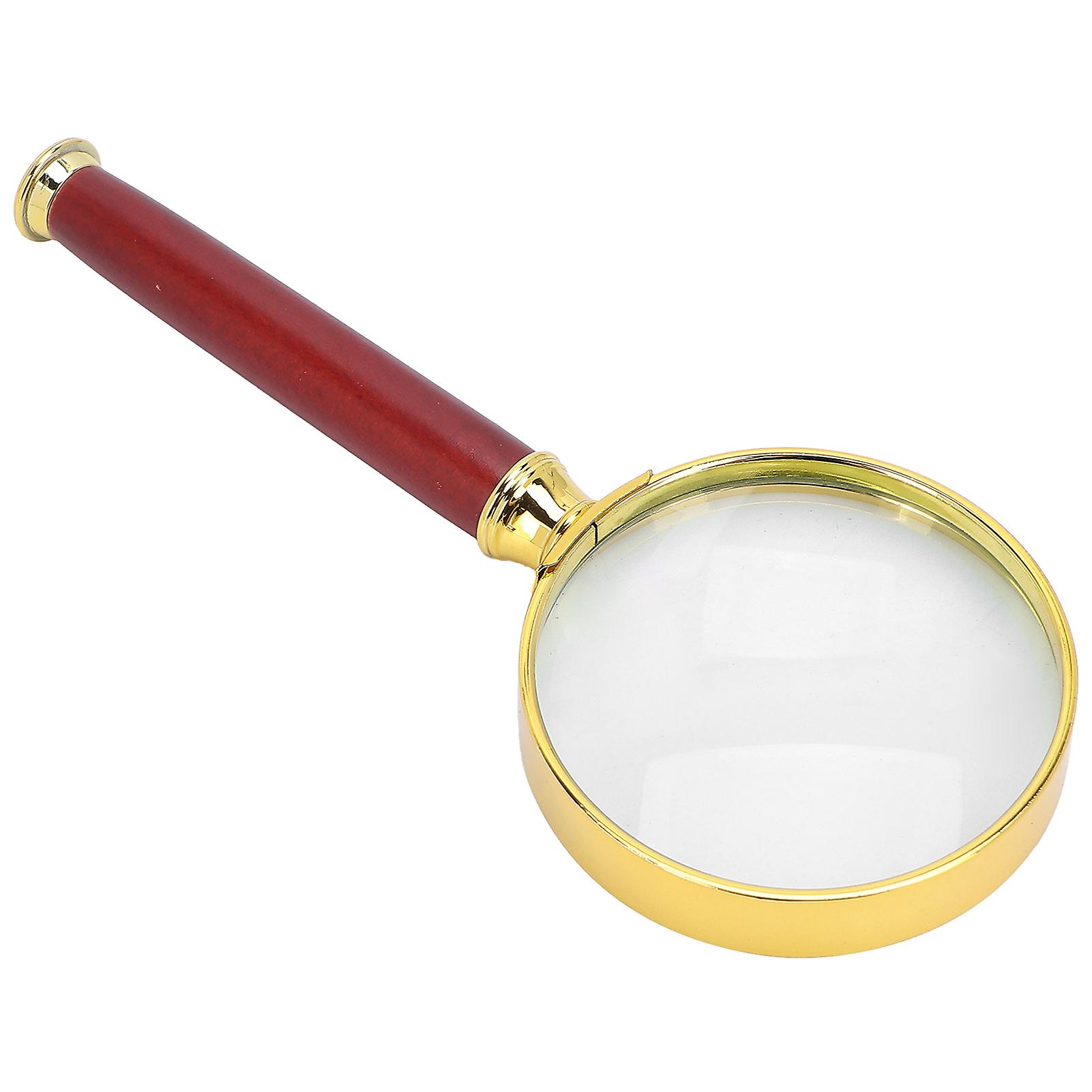 10x Handheld Magnifying Glass Reading Magnifier With Wooden Handle