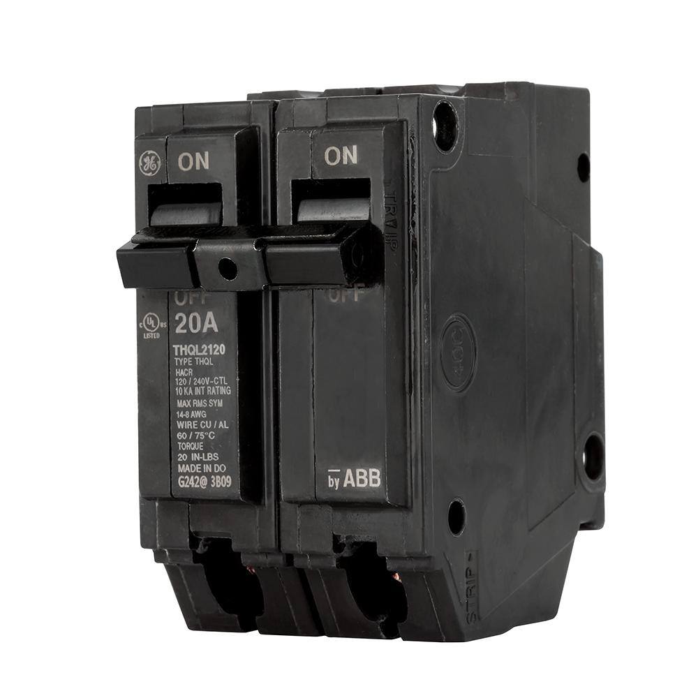 GE Q-Line 20 Amp 2 in. Double-Pole Circuit Breaker THQL2120