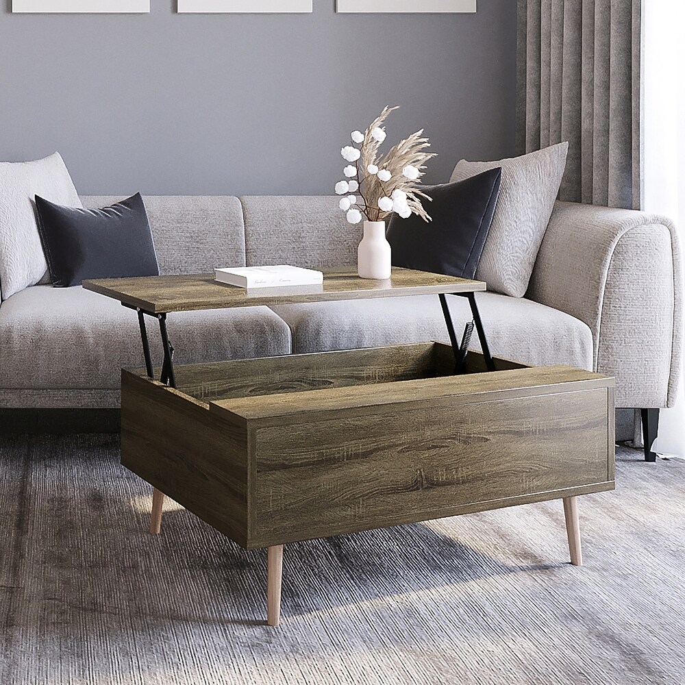 Cooper Rustic Mid Century Modern Lift top Coffee Table