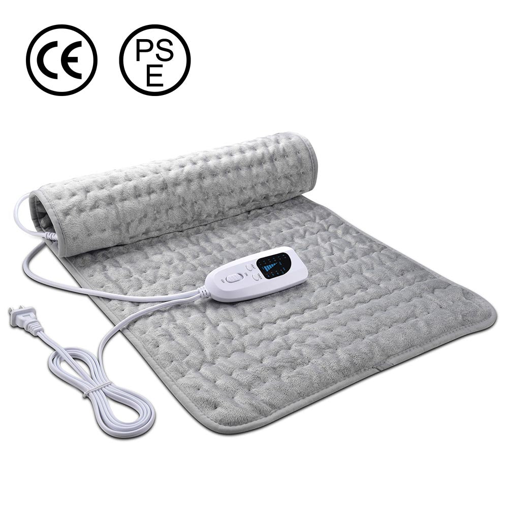 Yescom Electric Heating Pads Moist & Dry Heat 6 Heat Settings w/ Bag, 16