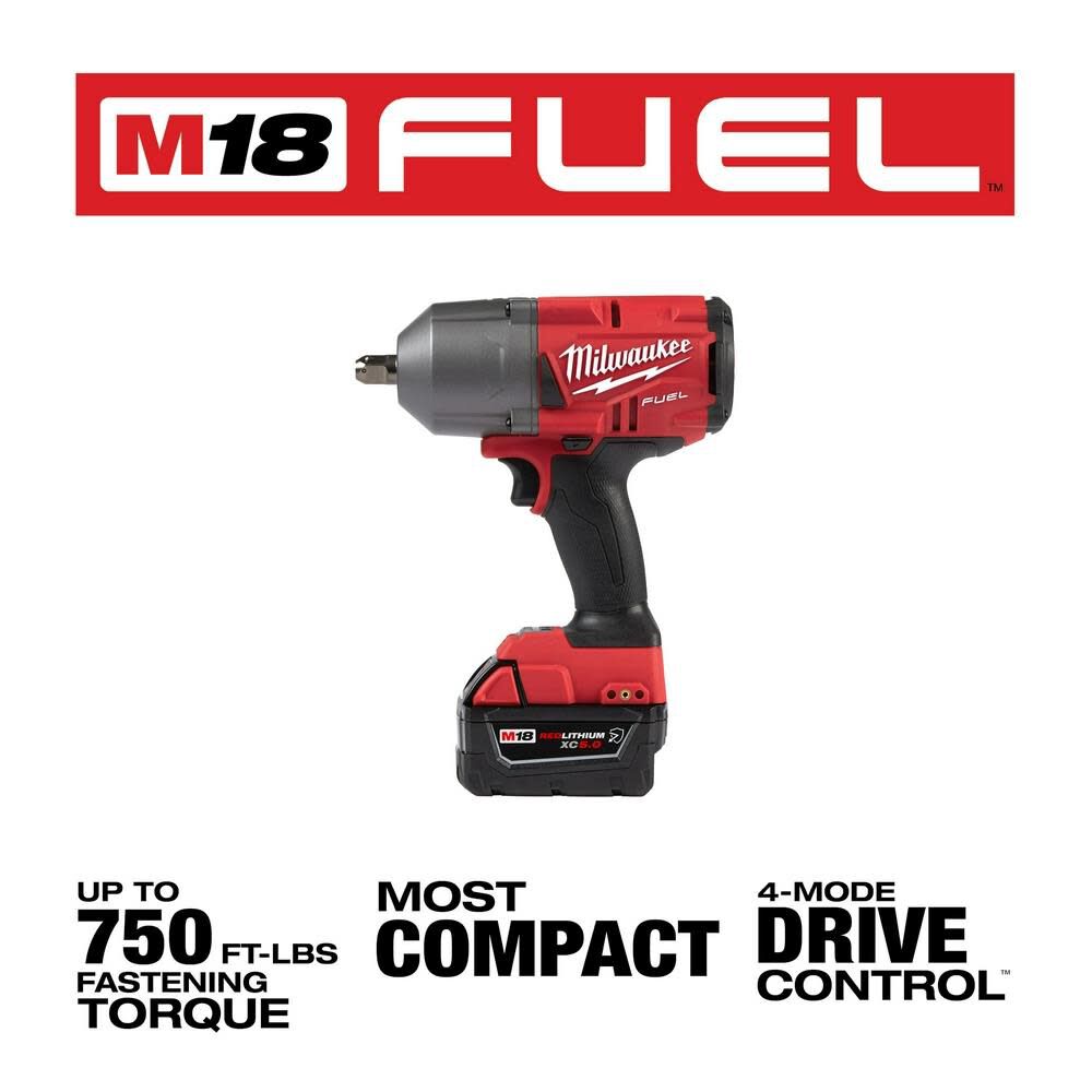 Milwaukee M18 FUEL High Torque 1/2 Impact Wrench with Pin Detent Kit 2766-22R from Milwaukee