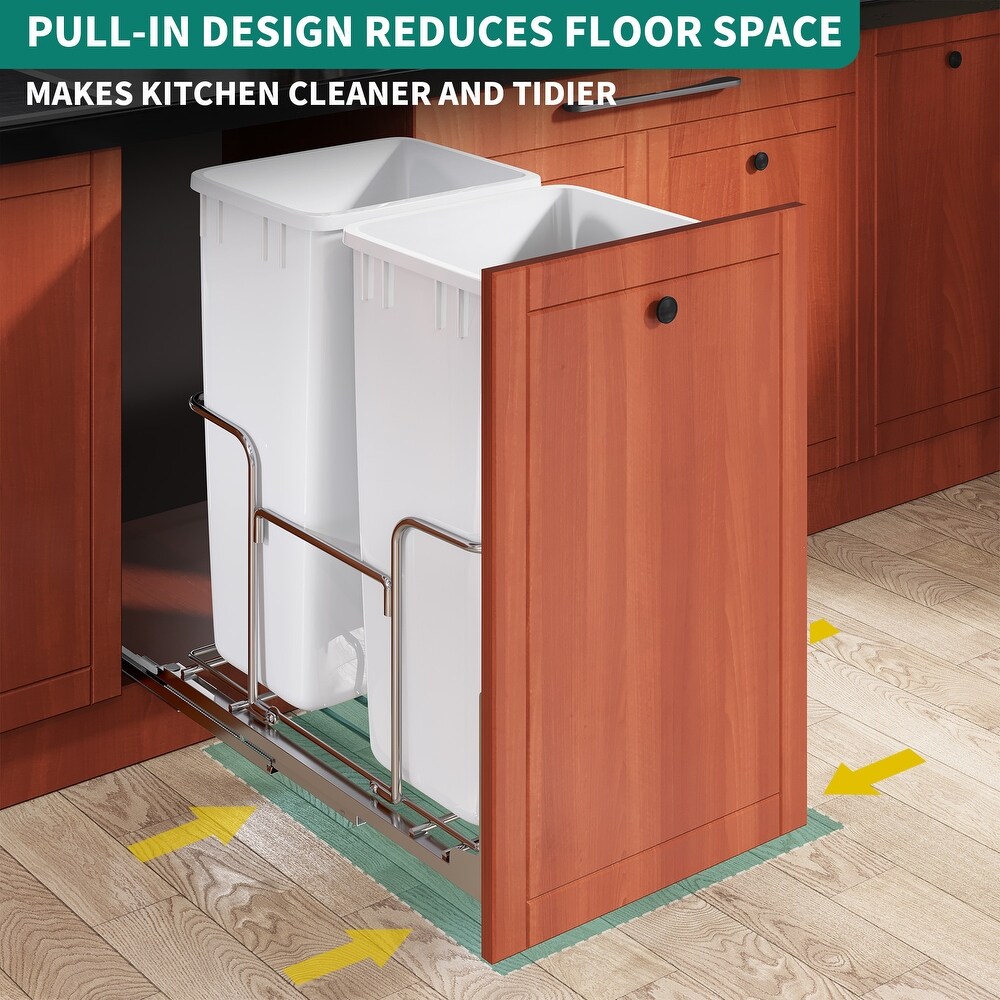 Double 43 Quart Pull Out Kitchen Waste Containers