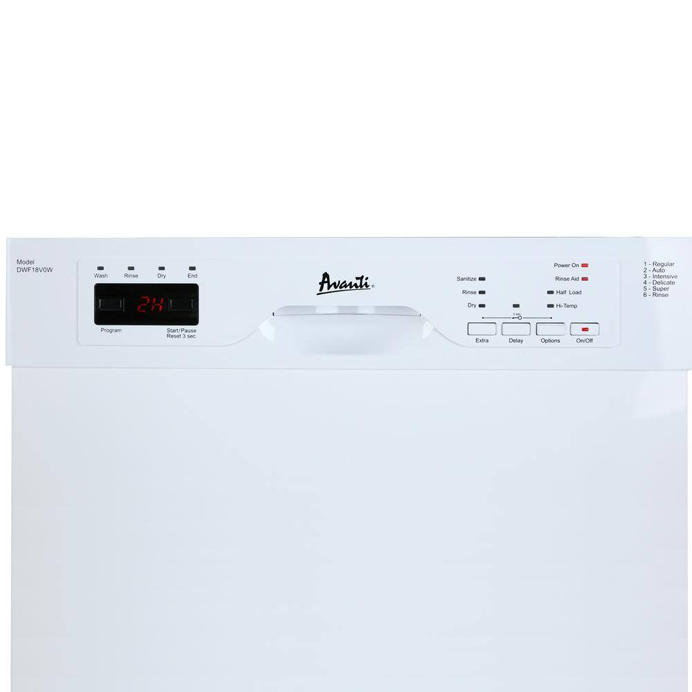 Avanti 18 in. White Built-in Dishwasher DWF18V0W