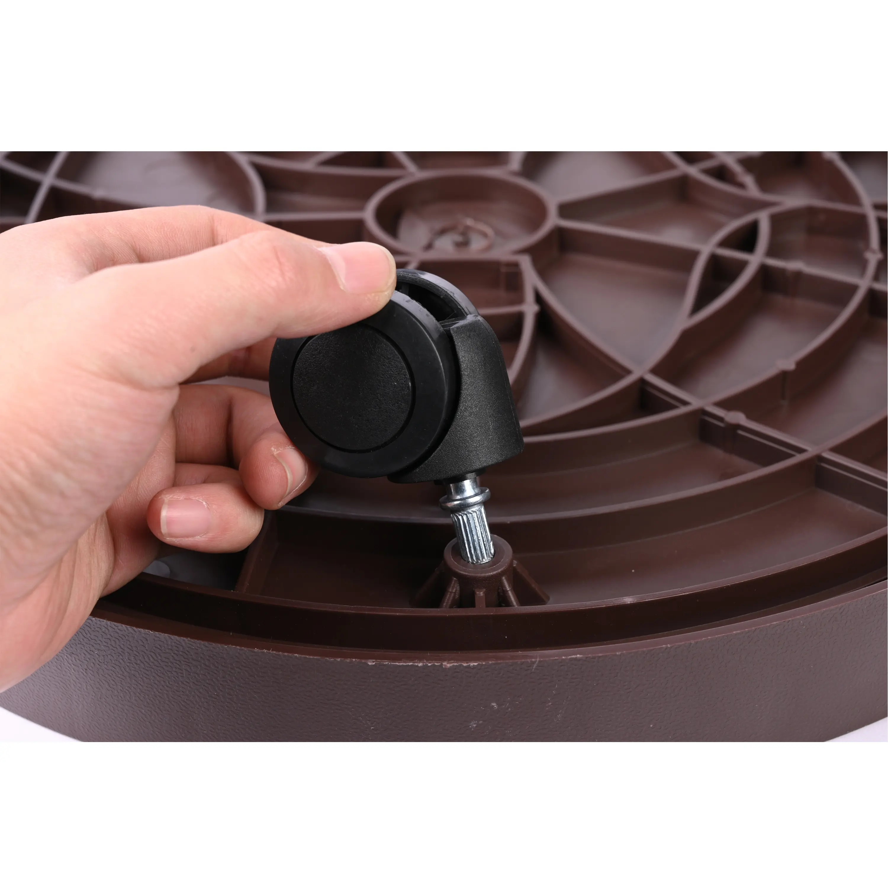 Tempered tray universal wheel can rotate multi color flowerpot plate