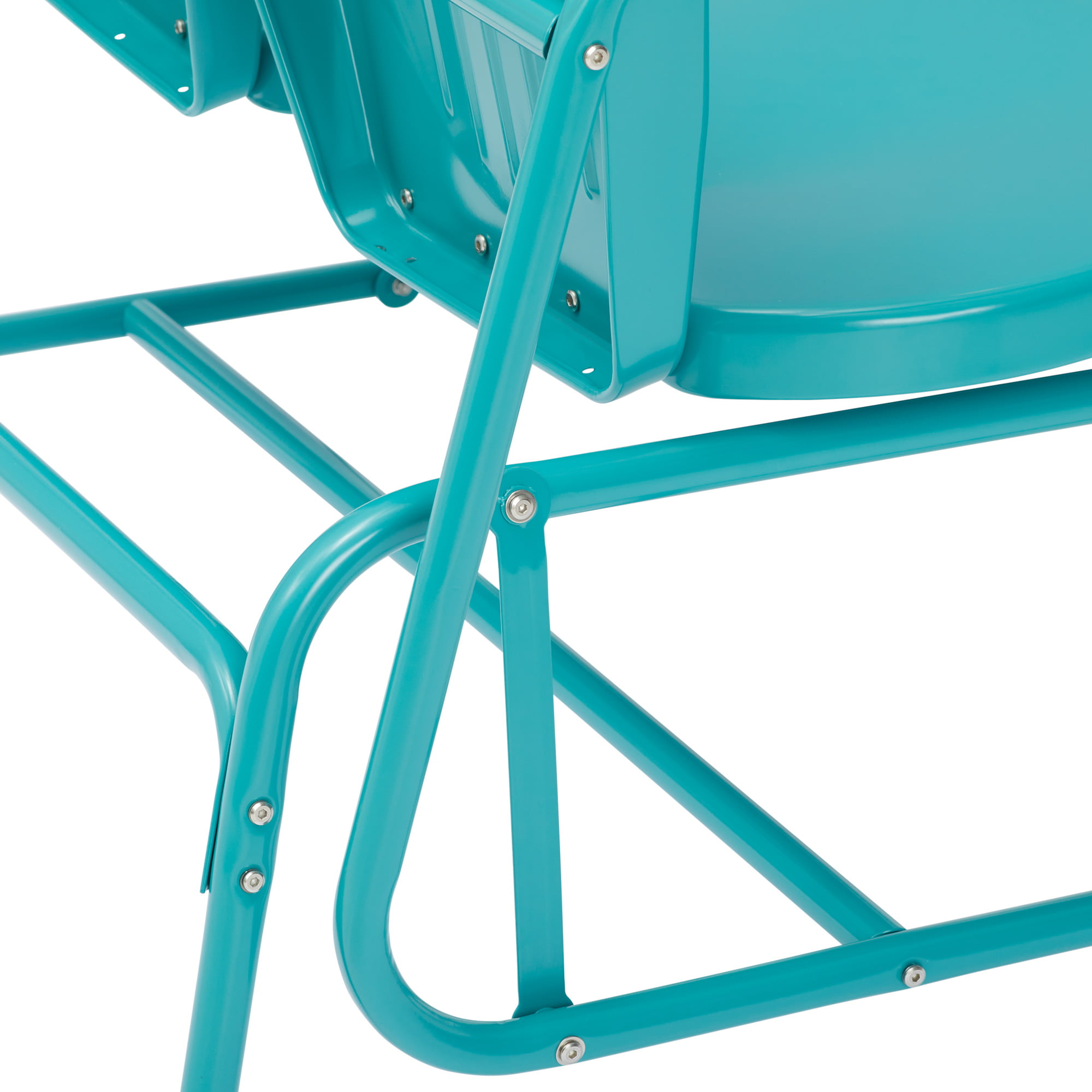 Mainstays Retro Teal Outdoor Steel Glider Loveseat