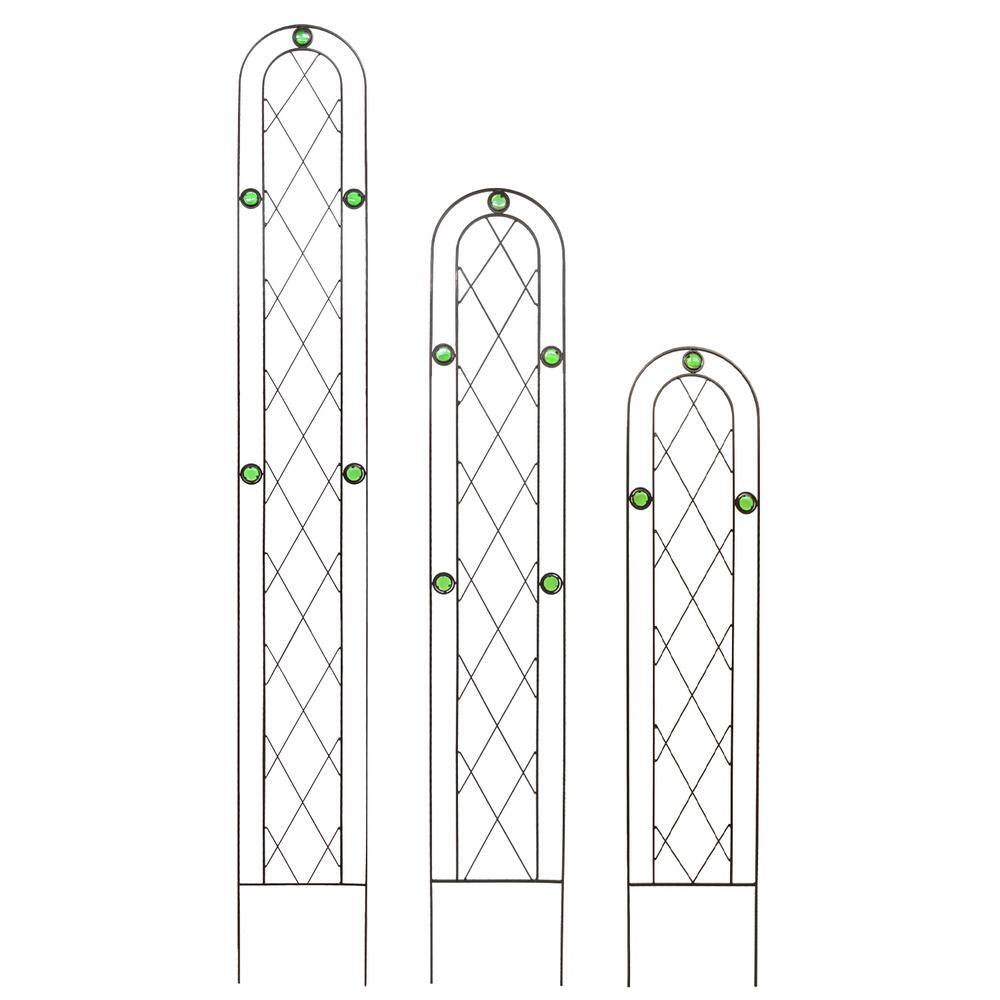 Arcadia Garden Products Emerald 48 in. x 10 in. Metal Trellis TR01