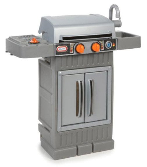 Little Tikes Cook 'n Grow BBQ Grill 8-Piece Pretend Play Kitchen Toys Playset, Gray, For Kids Toddlers Boys Girls Ages 2 3 4+