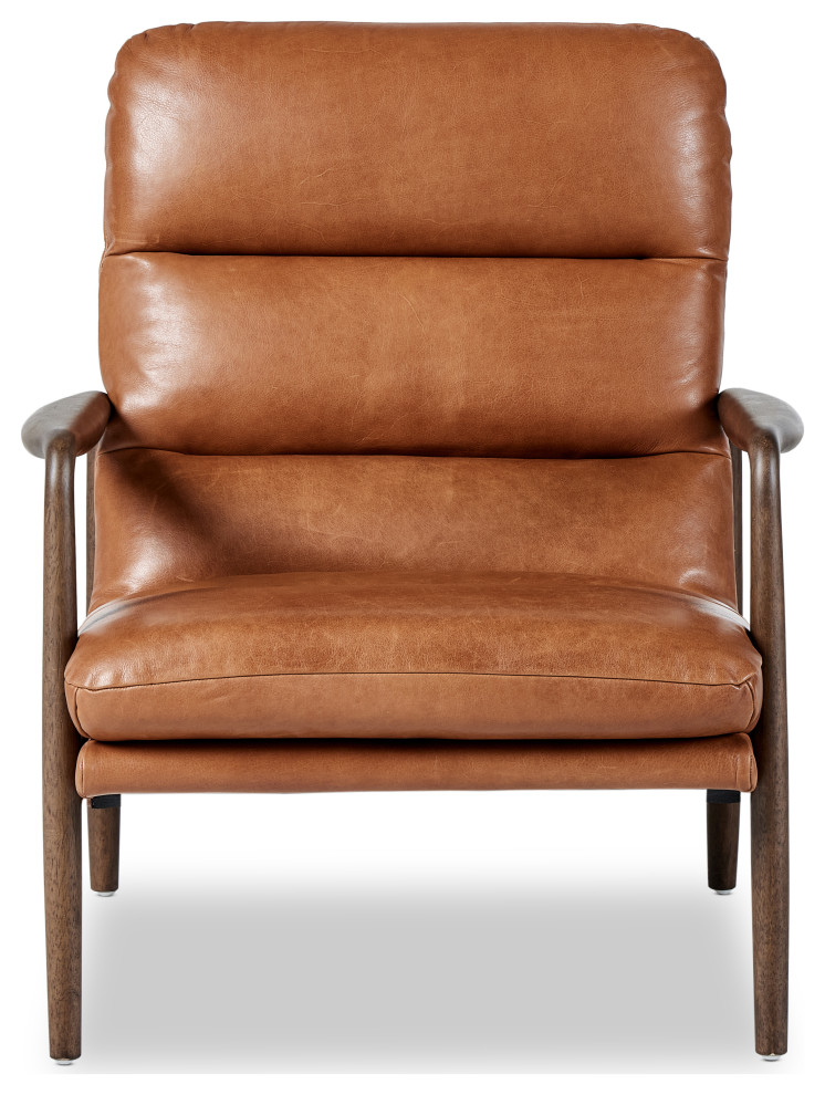 Rhodes Chair Dakota Tobacco   Midcentury   Armchairs And Accent Chairs   by Zin Home  Houzz