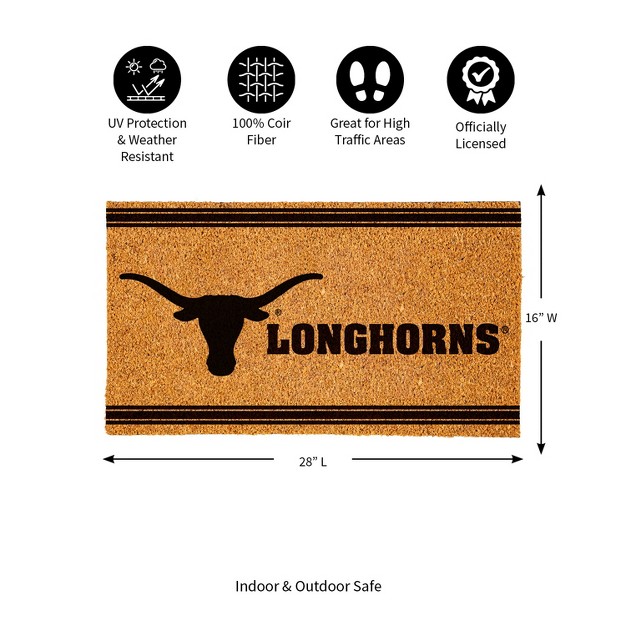 Evergreen University Of Texas Logo Turf Mat Brown 28 X 16 Inches Indoor Outdoor Doormat