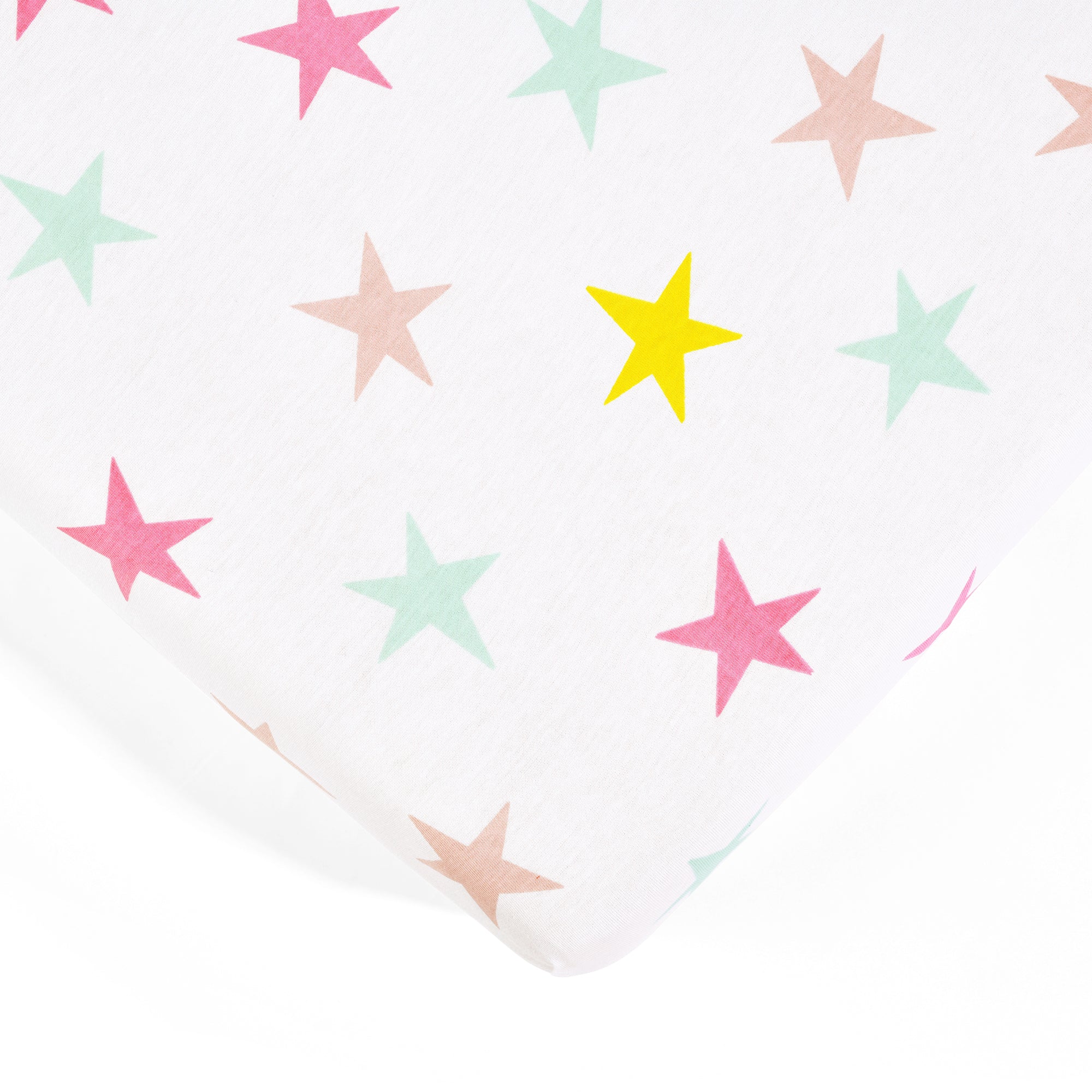 Unicorn Heart Rainbow Star Organic Cotton Fitted Crib Sheet 2 Pack Set