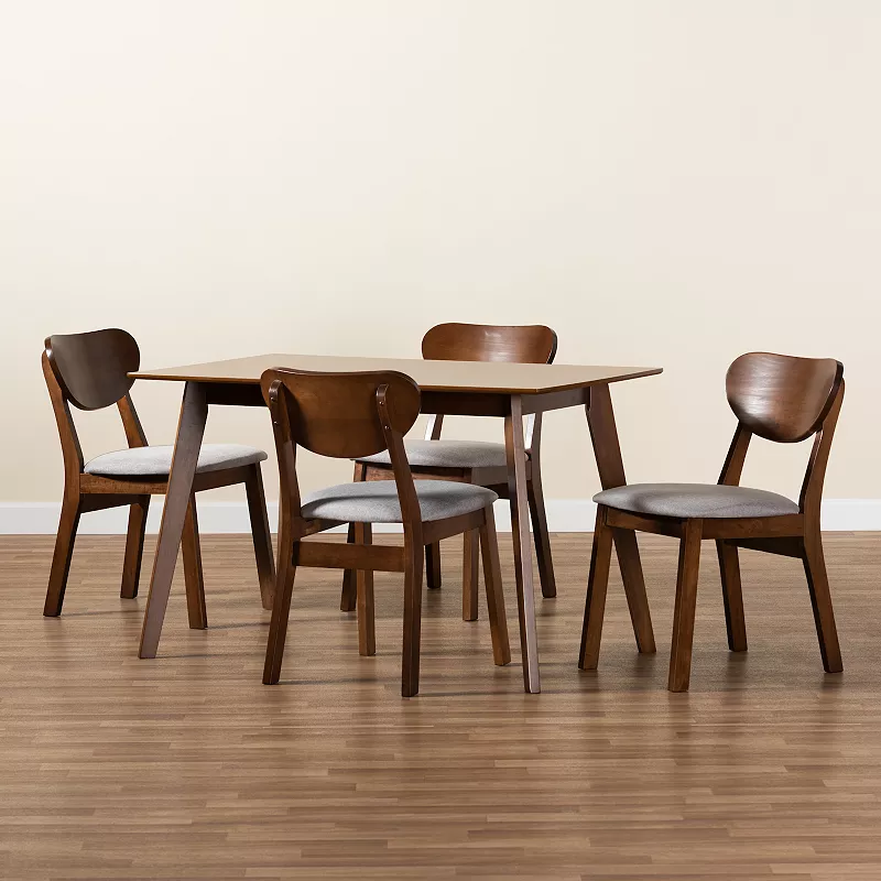 Baxton Studio Damara Dining Table and Chair 5-piece Set